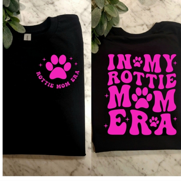 Rottweiler mom shirt rottie dog mom cute retro black and pink - Picture 1 of 1